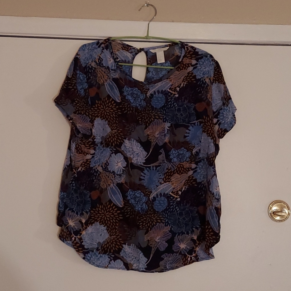H and m top short sleeve size 14 blues
